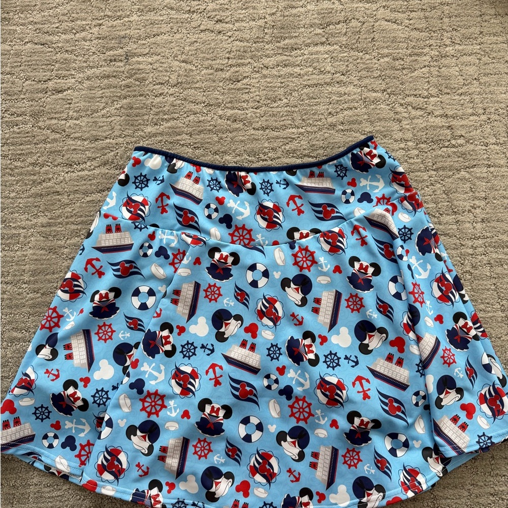 Disney Blue Nautical Mickey Skort with Red Accents